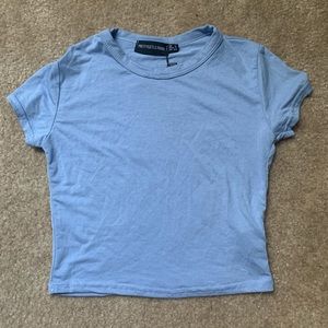 pretty little thing blue crop top